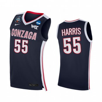 Dominick Harris #55 Gonzaga Bulldogs 2021 March Madness Final Four Jersey Navy WCC