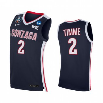 Drew Timme #2 Gonzaga Bulldogs 2021 March Madness Final Four Jersey Navy WCC