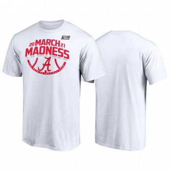 Alabama Crimson Tide White 2021 NCAA Basketball March Madness Bound Ticket Men Tee March Madness