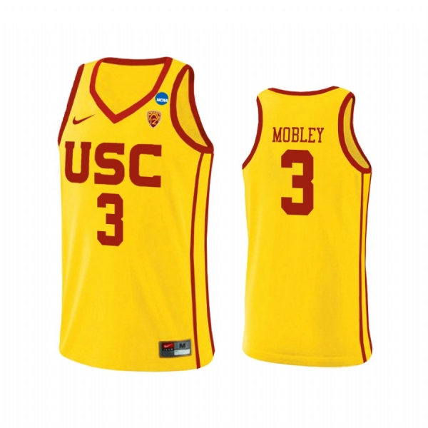 USC Trojans Isaiah Mobley Yellow 2021 March Madness Sweet 16 Alternate Jersey USC Trojans