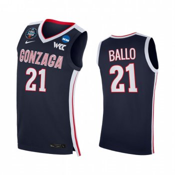 Oumar Ballo #21 Gonzaga Bulldogs 2021 March Madness Final Four Jersey Navy WCC