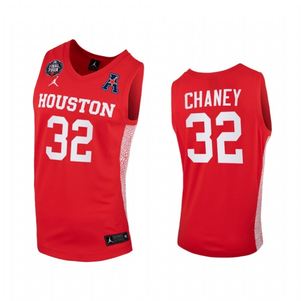 Reggie Chaney #32 Houston Cougars 2021 March Madness Final Four Jersey Scarlet Home