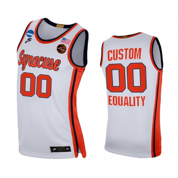 Syracuse Orange Custom Jersey 2021 March Madness Sweet 16 White Equality