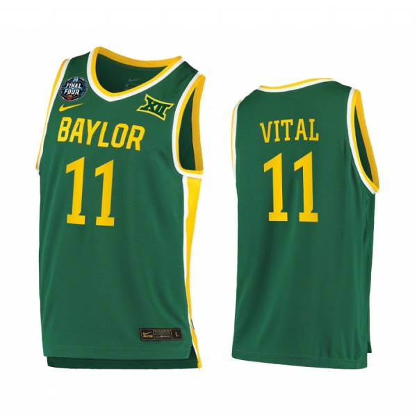 Mark Vital #11 Baylor Bears 2021 March Madness Final Four Jersey Green Home