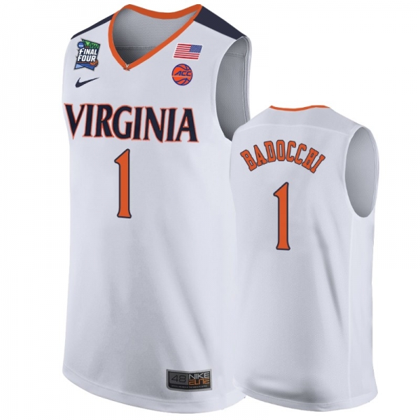 Virginia Cavaliers Francesco Badocchi #1 White 2019 Final-Four Replica Basketball Jersey