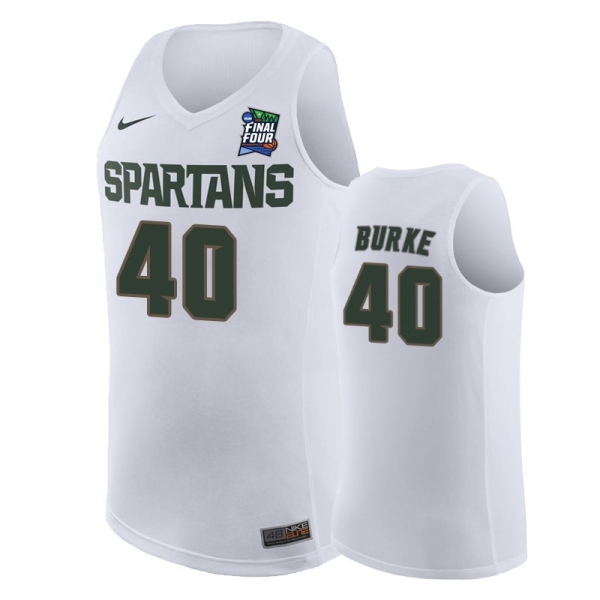 Michigan State Spartans Braden Burke #40 White 2019 Final-Four Replica Jersey