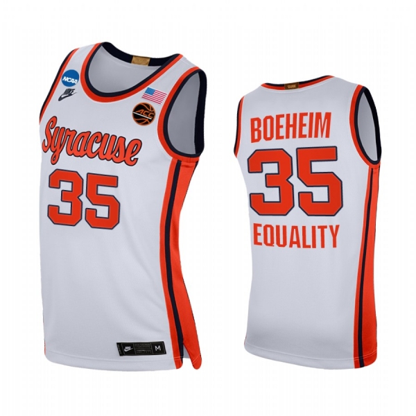 Syracuse Orange Buddy Boeheim Jersey 2021 March Madness Sweet 16 White Equality