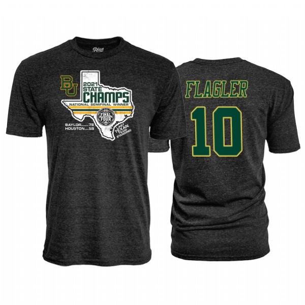 Adam Flagler Baylor Bears Black T-Shirt 2021 NCAA National Championship Last Texan Score