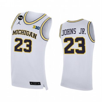 Michigan Wolverines 2021 Big Ten regular season champions Brandon Johns Jr. #23 Jersey March Madness White BLM