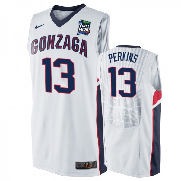 Gonzaga Bulldogs Josh Perkins #13 White 2019 Final-Four Replica Basketball Jersey