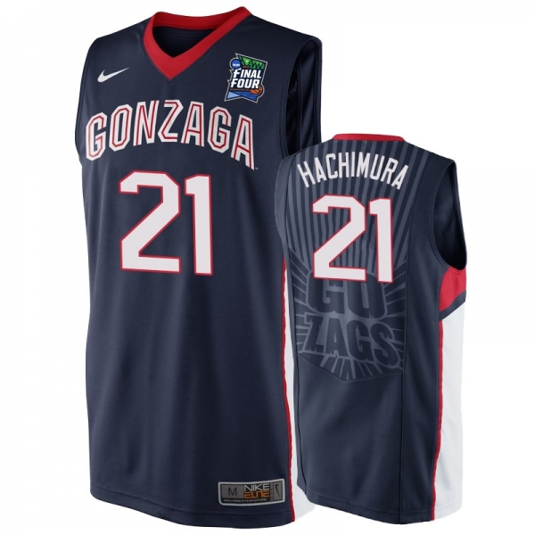 Gonzaga Bulldogs Rui Hachimura #21 Navy 2019 Final-Four Replica Basketball Jersey