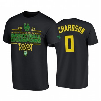 Oregon Ducks 2021 March Madness Will Richardson Black 2021 PAC-12 Regular Season Champions Tee