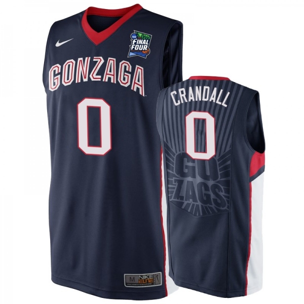 Gonzaga Bulldogs Geno Crandall #0 Navy 2019 Final-Four Replica Basketball Jersey