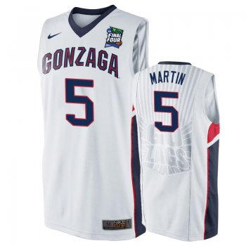 Gonzaga Bulldogs Alex Martin #5 White 2019 Final-Four Replica Basketball Jersey