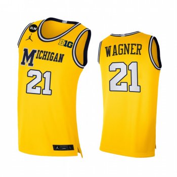 Franz Wagner Michigan Wolverines Yellow Jersey 2021 BLM Social Justice Limited