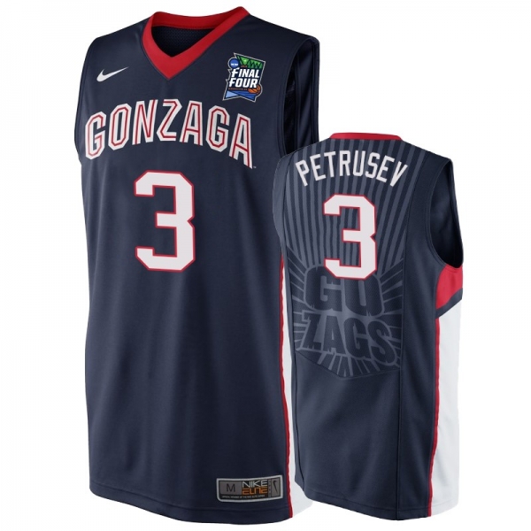 Gonzaga Bulldogs Filip Petrusev #3 Navy 2019 Final-Four Replica Basketball Jersey