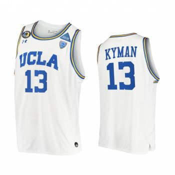 Jake Kyman UCLA Bruins White Jersey 2021 March Madness PAC-12 Stand Together