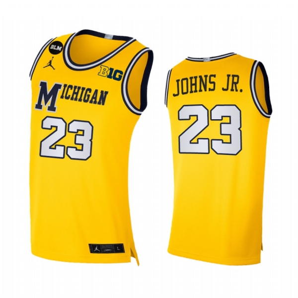 Brandon Johns Jr. Michigan Wolverines Yellow Jersey 2021 BLM Social Justice Limited