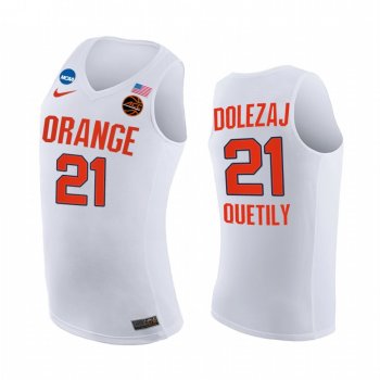 Syracuse Orange 2021 March Madness Sweet 16 Marek Dolezaj #21 Jersey March Madness White Replica