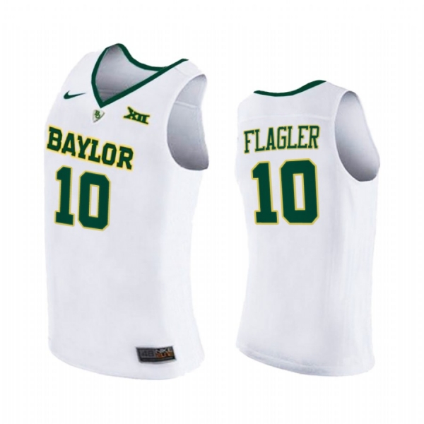 Baylor Bears Adam Flagler Jersey 2021 March Madness Elite 8 White