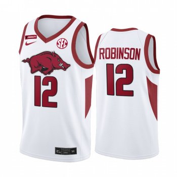 Khalen Robinson Arkansas Razorbacks White Jersey Equality 2021 March Madness