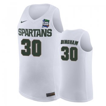 Michigan State Spartans Marcus Bingham Jr. #30 White 2019 Final-Four Replica Jersey