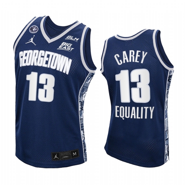 Georgetown Hoyas Donald Carey Jersey 2021 Equality Navy Honor John Thompson Jr.