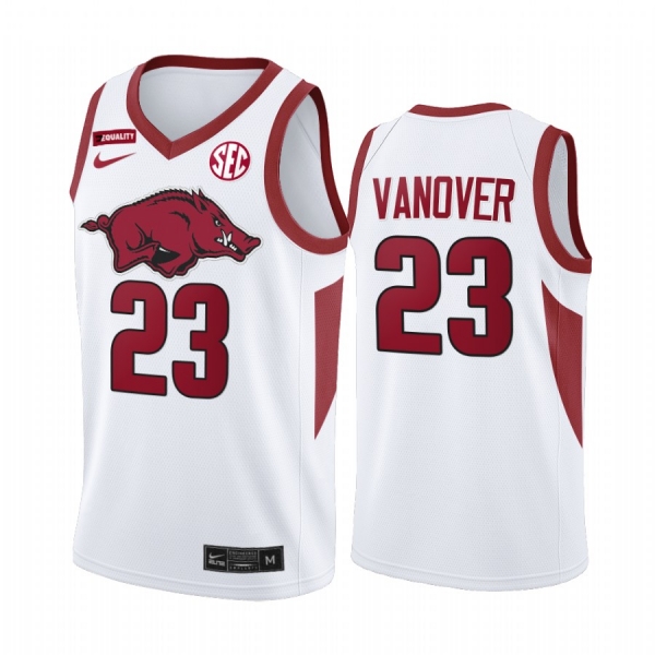 Connor Vanover Arkansas Razorbacks White Jersey Equality 2021 March Madness