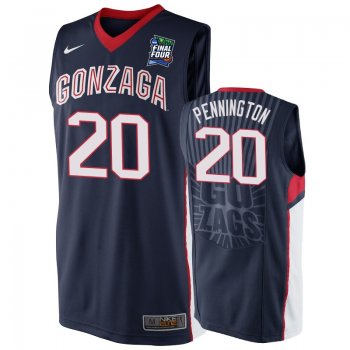 Gonzaga Bulldogs Paul Pennington #20 Navy 2019 Final-Four Replica Basketball Jersey