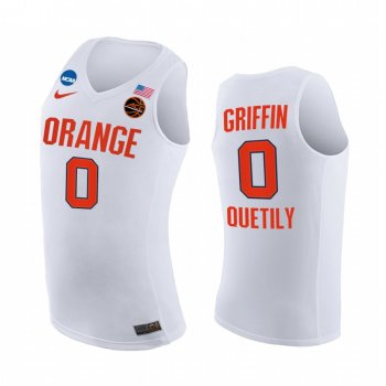 Syracuse Orange 2021 March Madness Sweet 16 Alan Griffin #0 Jersey March Madness White Replica