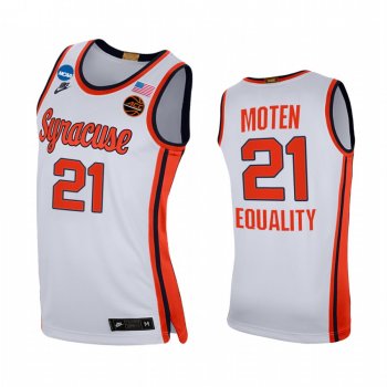 Syracuse Orange Lawrence Moten Jersey 2021 March Madness Sweet 16 White Equality