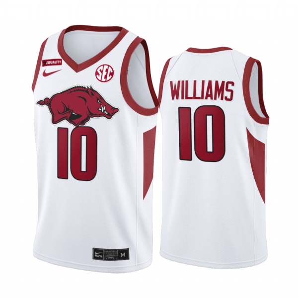 Jaylin Williams Arkansas Razorbacks White Jersey Equality 2021 March Madness