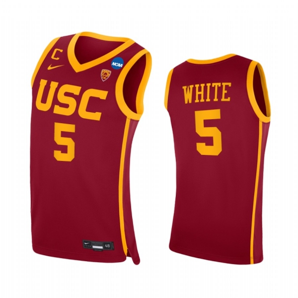 Isaiah White USC Trojans Cardinal Jersey 2021 March Madness Sweet 16 PAC-12