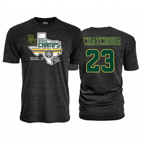 Jonathan Tchamwa Tchatchoua Baylor Bears Black T-Shirt 2021 NCAA National Championship Last Texan Score