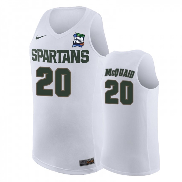 Michigan State Spartans Matt McQuaid #20 White 2019 Final-Four Replica Jersey