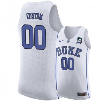 Duke Blue Devils Custom #00 White 2019 Final-Four Replica Basketball Jersey