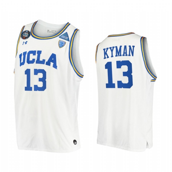 Jake Kyman #13 UCLA Bruins 2021 March Madness Final Four Jersey White JRW