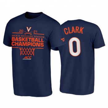 Virginia Cavaliers 2021 March Madness Kihei Clark Navy 2021 ACC Regular Season Champions Tee