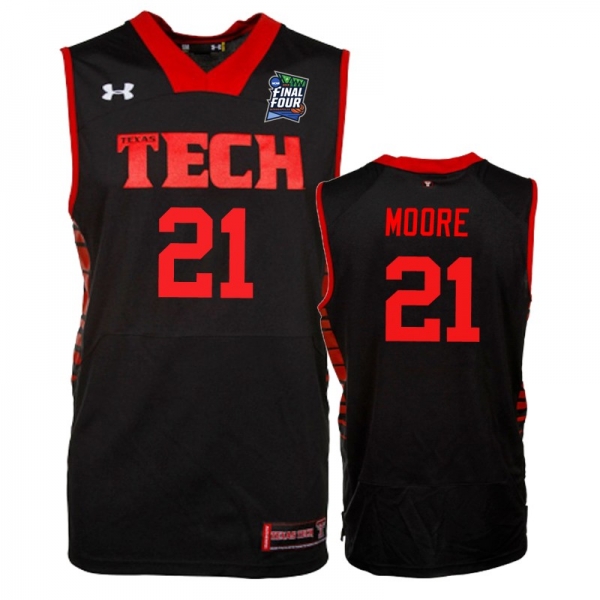 Texas Tech Red Raiders Khavon Moore #21 Black 2019 Final-Four Replica Jersey