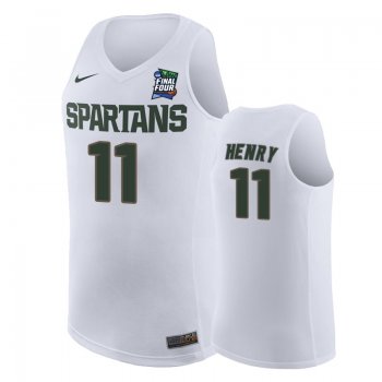 Michigan State Spartans Aaron Henry #11 White 2019 Final-Four Replica Jersey