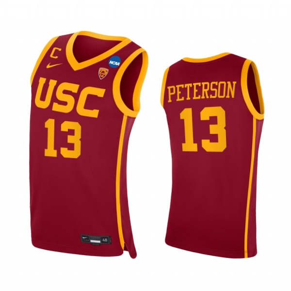 Drew Peterson USC Trojans Cardinal Jersey 2021 March Madness Sweet 16 PAC-12