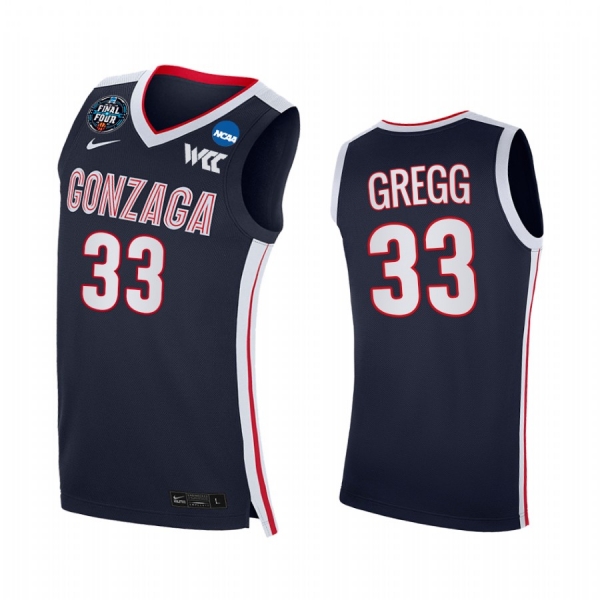 Ben Gregg #33 Gonzaga Bulldogs 2021 March Madness Final Four Jersey Navy WCC