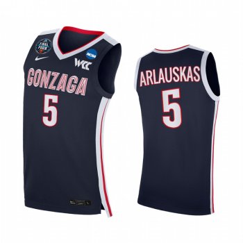 Martynas Arlauskas #5 Gonzaga Bulldogs 2021 March Madness Final Four Jersey Navy WCC