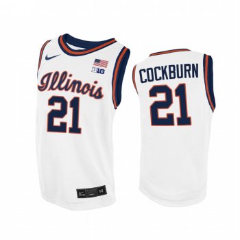 Kofi Cockburn Illinois Fighting Illini White Jersey 2021 Throwback College Basketball