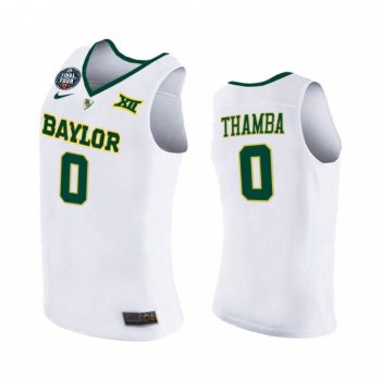 Flo Thamba #0 Baylor Bears 2021 March Madness Final Four Jersey White