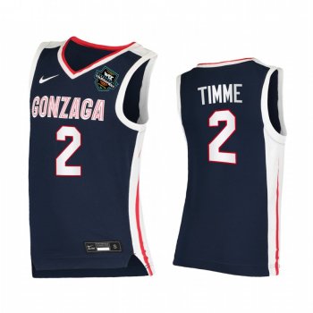 Gonzaga Bulldogs 2021 WCC Mens Basketball Conference Tournament Champions Drew Timme #2 Jersey March Madness Navy Elite