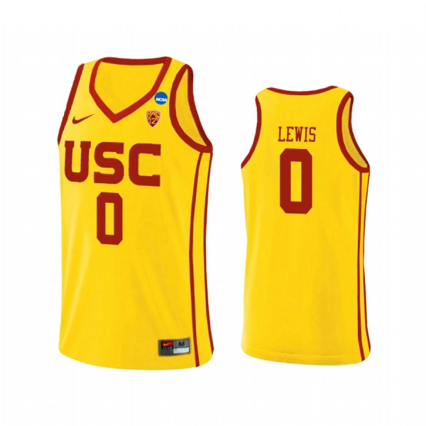 USC Trojans Talin Lewis Yellow 2021 March Madness Sweet 16 Alternate Jersey USC Trojans