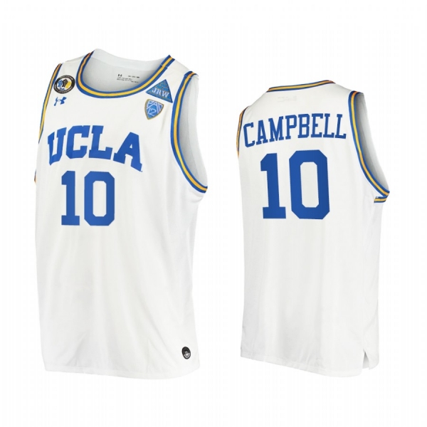 Tyger Campbell UCLA Bruins White Jersey 2021 March Madness PAC-12 Stand Together