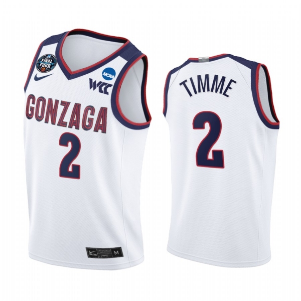 Drew Timme #2 Gonzaga Bulldogs 2021 March Madness Final Four Jersey White WCC