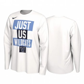 Villanova Wildcats 2021 March Madness White 2021 Postseason Basketball JUST US Bench Long Sleeve T-Shirt